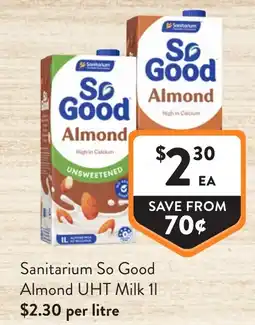 Foodworks Sanitarium So Good Almond UHT Milk offer