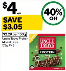 Woolworths Uncle Tobys Protein Muesli Bars offer