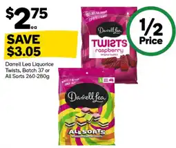 Woolworths Darrell Lea Liquorice Twists All Sorts offer