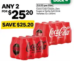 Woolworths Coca-Cola Classic, Zero Sugar or Sprite Soft Drink Varieties offer