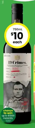 The Bottle O 19 Crimes Shiraz offer