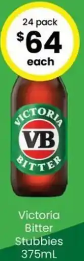 The Bottle O Victoria Bitter Stubbies offer