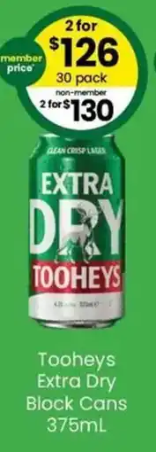 The Bottle O Tooheys Extra Dry Block Cans offer