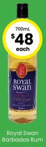 The Bottle O Royal Swan Barbados Rum offer