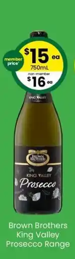 The Bottle O Brown Brothers King Valley Prosecco offer