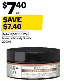 Woolworths Glow Lab Body Scrub Coconut Sugar offer
