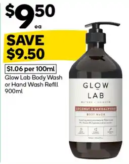 Woolworths Glow Lab Body Wash offer
