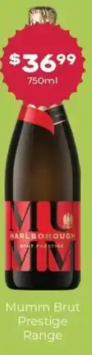 Thirsty Camel Mumm Brut Prestige Range offer