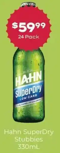 Thirsty Camel Hahn SuperDry Stubbies offer