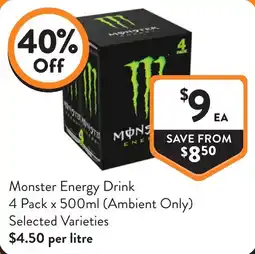 Foodworks Monster Energy Drink offer