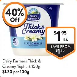 Foodworks Dairy Farmers Thick & Creamy Yoghurt offer