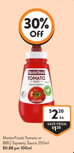 Foodworks MasterFoods Tomato Sauce offer