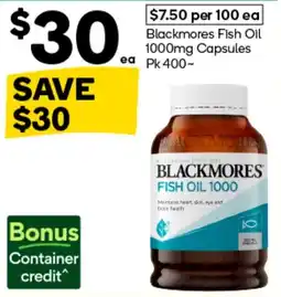Woolworths Blackmores Fish Oil 1000 offer