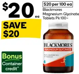 Woolworths Blackmores Magnesium Glycinate Tablets offer