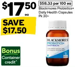 Woolworths Blackmores Probiotics+ Daily Health offer