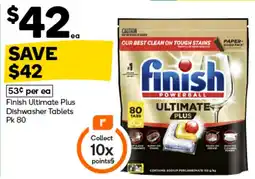 Woolworths Finish Ultimate Plus Dishwasher Tablets offer