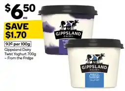 Woolworths Gippsland Dairy Twist Yoghurt offer