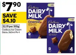 Woolworths Cadbury Ice Cream Sticks offer