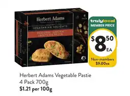 Foodworks Herbert Adams Vegetable Pastie offer