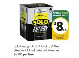 Foodworks Solo Energy Drink offer