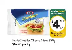 Foodworks Kraft Cheddar Cheese Slices offer