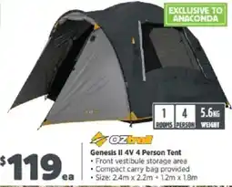 Anaconda Oztrail Genesis II 4V 4 Person Tent offer