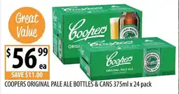 Supabarn Coopers Original Pale Ale Bottles & Cans offer