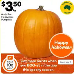 Woolworths Australian Halloween Pumpkins offer