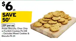 Woolworths Anzac Biscuits, Choc Chip or Funfetti Cookies offer