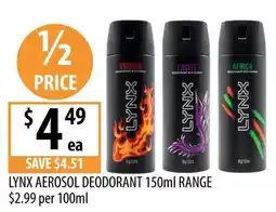 Supabarn Lynx Aerosol Deodorant offer