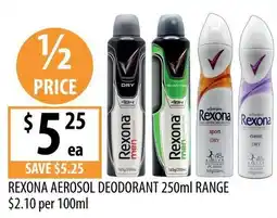 Supabarn Rexona Aerosol Deodorant offer