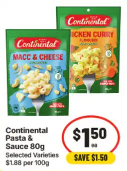 IGA Continental Pasta & Sauce offer