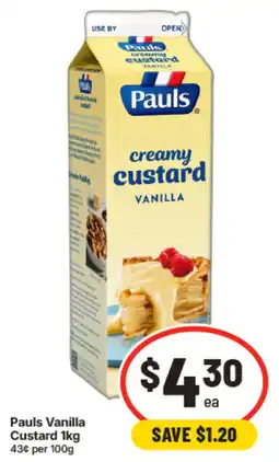 IGA Pauls Vanilla Custard offer