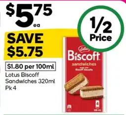 Woolworths Lotus Biscoff Sandwiches offer