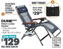 Anaconda Dune 4WD Deluxe Lounge Recliner offer