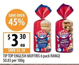 Supabarn Tip Top English Muffins offer