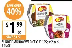 Supabarn Sunrice Microwave Rice Cup offer