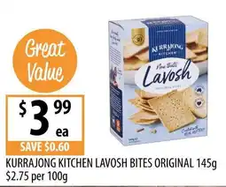 Supabarn Kurrajong Kitchen Lavosh Bites Original offer