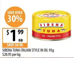 Supabarn Sirena Tuna Italian Style in Oil offer