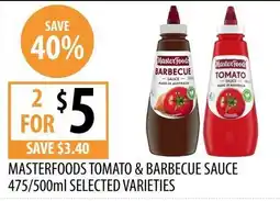 Supabarn Masterfoods Tomato & Barbecue Sauce offer