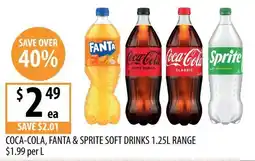 Supabarn Coca-Cola, Fanta & Sprite Soft Drinks 1.25L Range offer