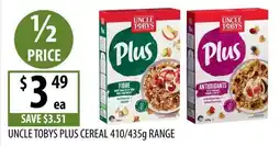Supabarn Uncle Tobys Plus Cereal offer