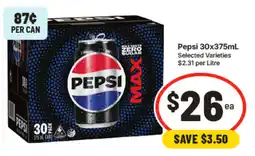 IGA Pepsi Max Zero Sugar offer