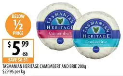 Supabarn Tasmanian Heritage Camembert and Brie offer
