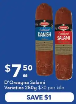 Ritchies D'Orsogna Salami Varieties offer