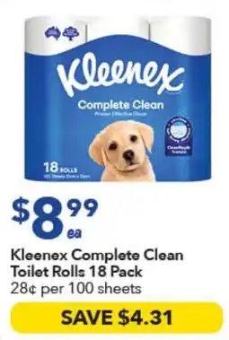 Ritchies Kleenex Complete Clean Toilet Rolls offer