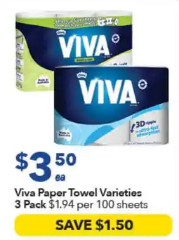 Ritchies Viva Paper Towel Varieties offer