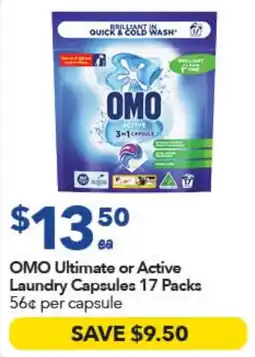 Ritchies OMO Ultimate or Active Laundry Capsules offer