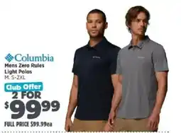 Anaconda Columbia Mens Zero Rules Light Polos offer
