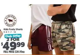 Anaconda Kids Footy Shorts offer